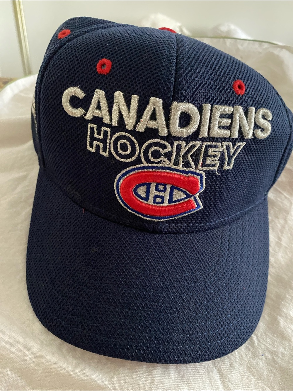 Montreal Canadiens 100 years Navy Blue Hockey Cap - CANADIENS Embroidered Logo